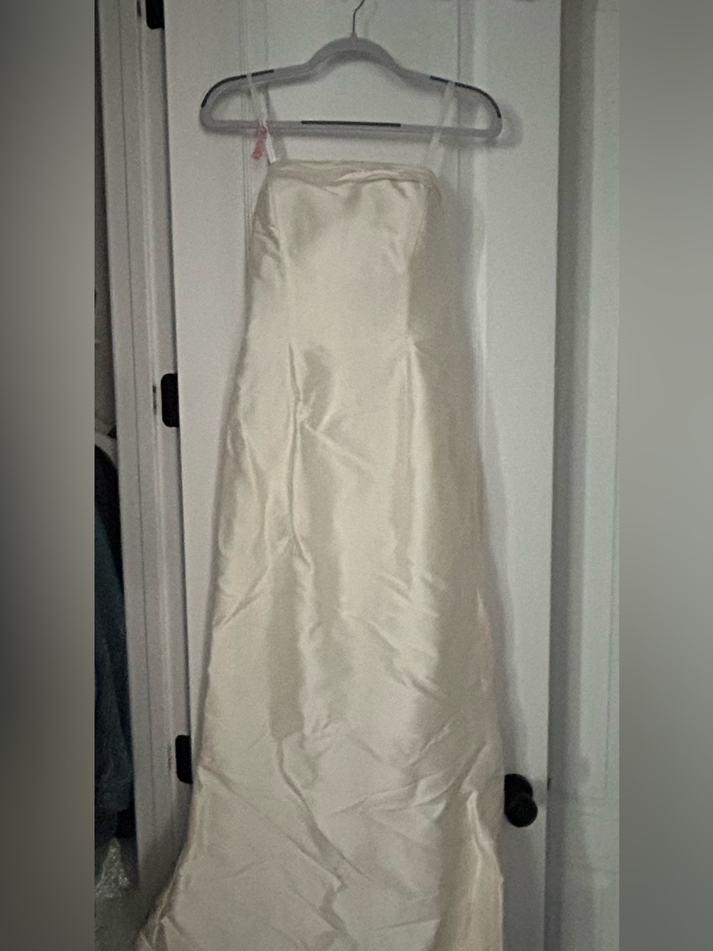 Strapless Ivory Satin A-Line Dress